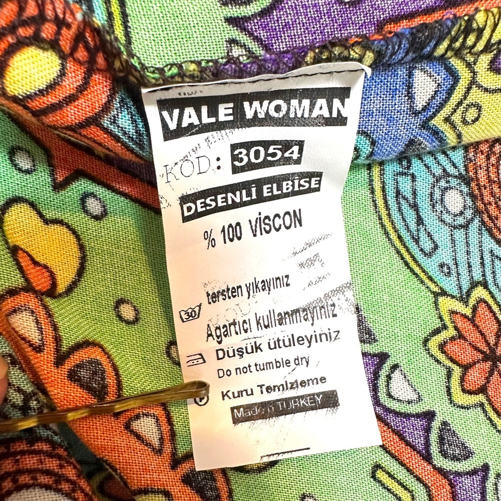 ValeWoman Dress L Boho Mandala Maxi Turkish Festival Vibe Psychedelic Maximalist - Picture 12 of 12